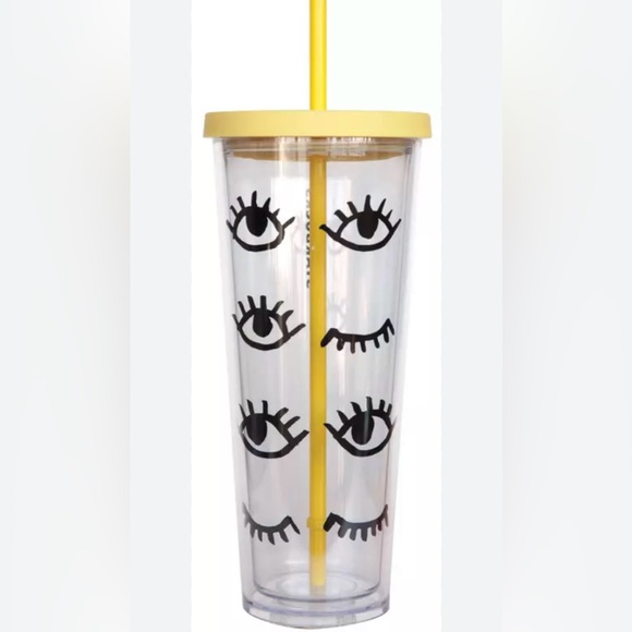 Starbucks Winking Eye Cup Clear Tumbler Venti 24oz Limited Edition New 2017 Rare - Picture 5 of 14